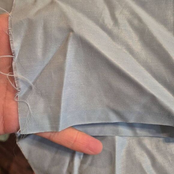 Fabric, Light Blue Cotton Sheer Sateen 45" wide x 2/3 yd - Picture 2 of 6